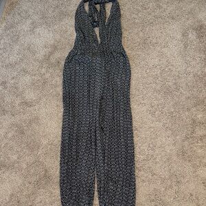 Lulu's Black and White Patterned Jumpsuit